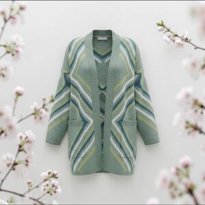 Passenger~NWT~Recycled Blend~Homestead Pistachio~Chevron Green Blue~Oversized~XS